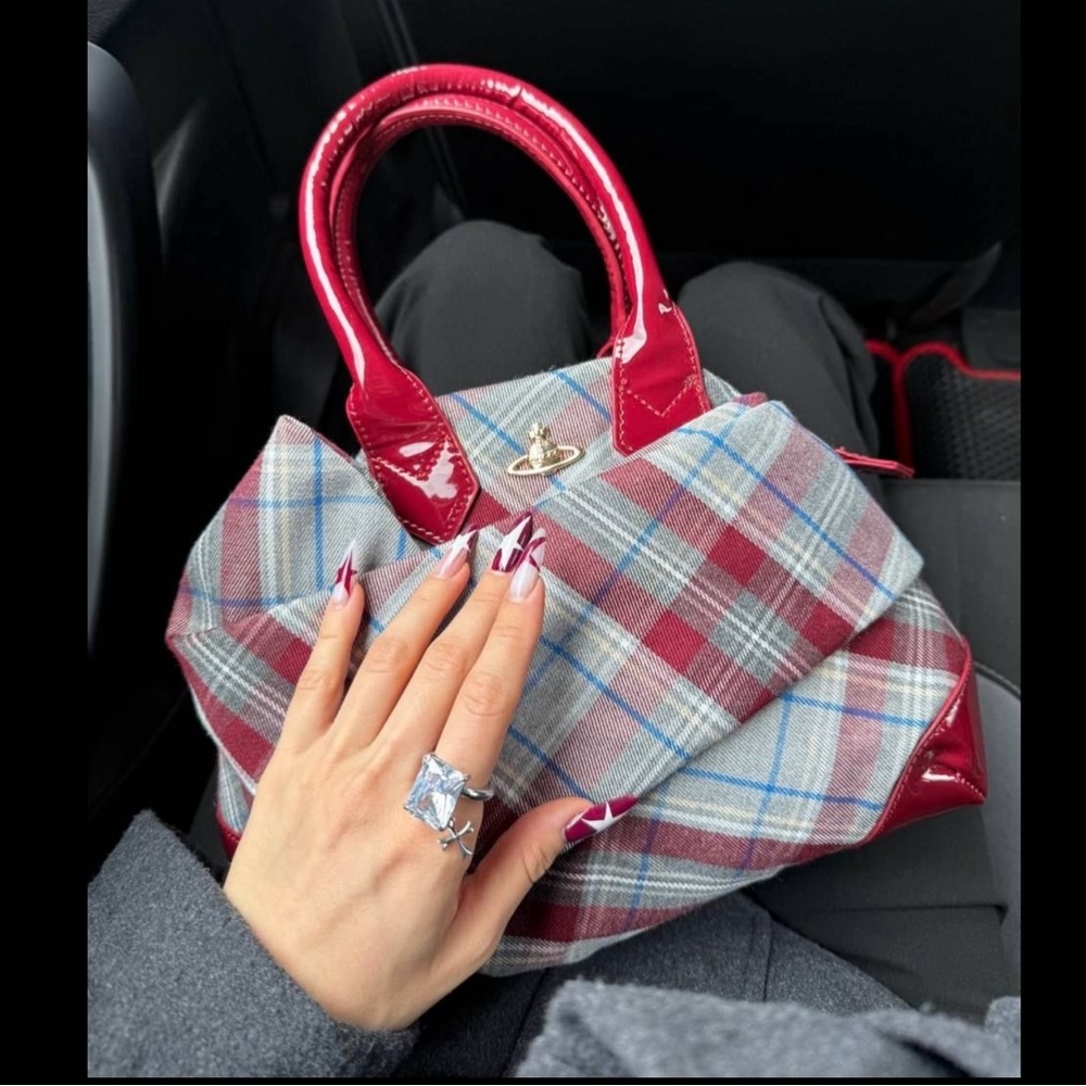 Vivienne Westwood Red Plaid Mini Top-Handle Bag